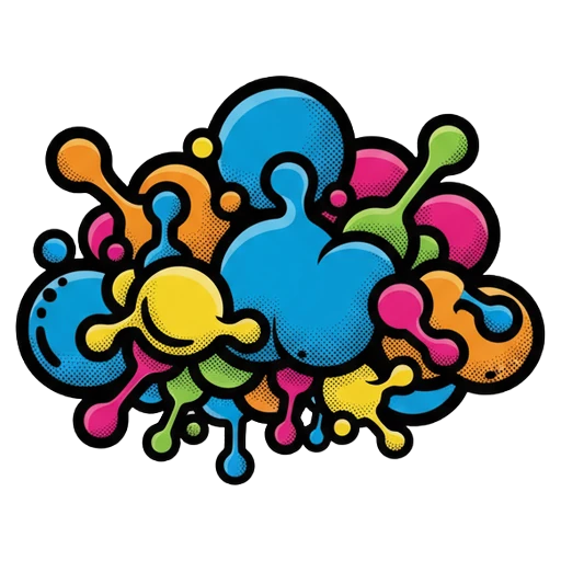 semantic keyword cloud Pop Art icon - free AI-generated pop art icon for web and app projects