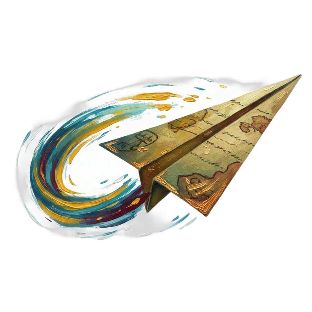 send paper airplane Oil Painting icon