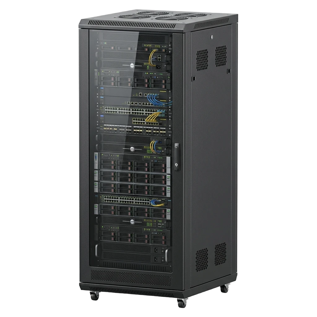 server rack cabinet Photorealistic icon