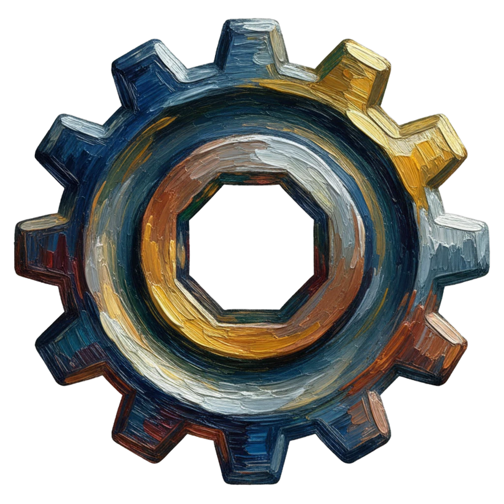 settings gear cog Oil Painting icon