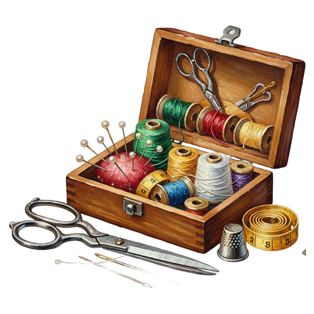 sewing kit Oil Painting icon