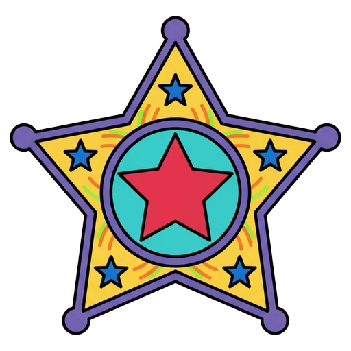 sheriff badge Pop Art icon