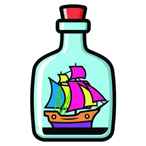 ship in bottle Pop Art icon