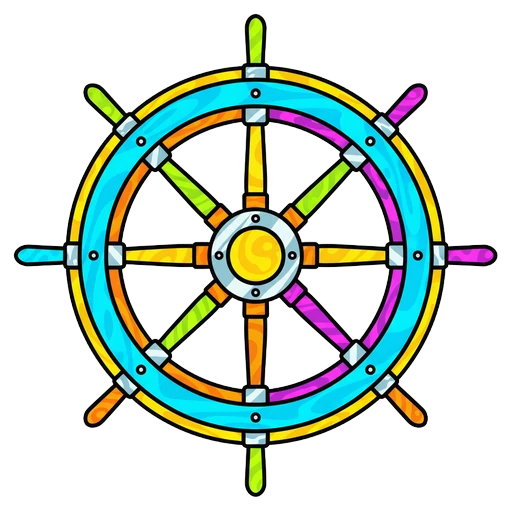 ship wheel Pop Art icon