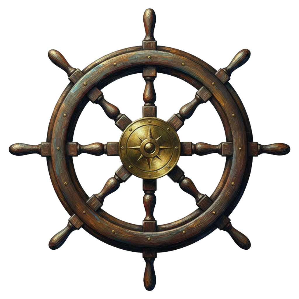 ship wheel Oil Painting icon