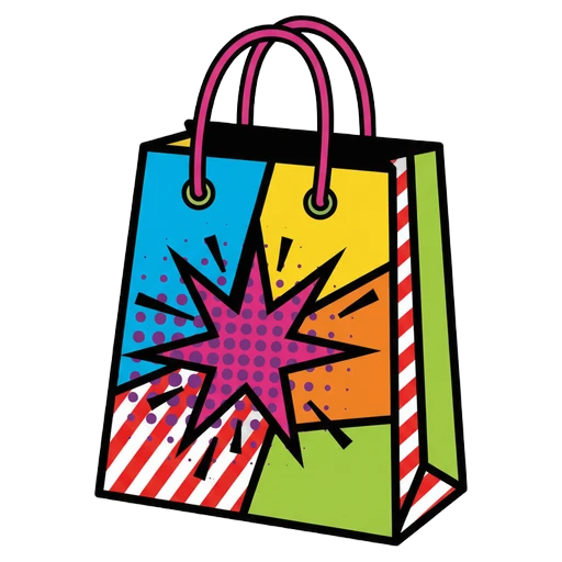 shopping bag Pop Art icon