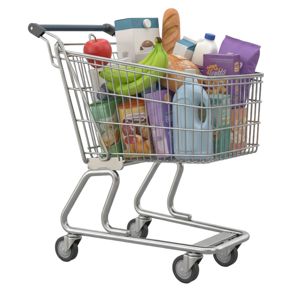 shopping cart with items Photorealistic icon