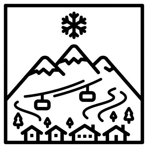 ski resort Line Art icon