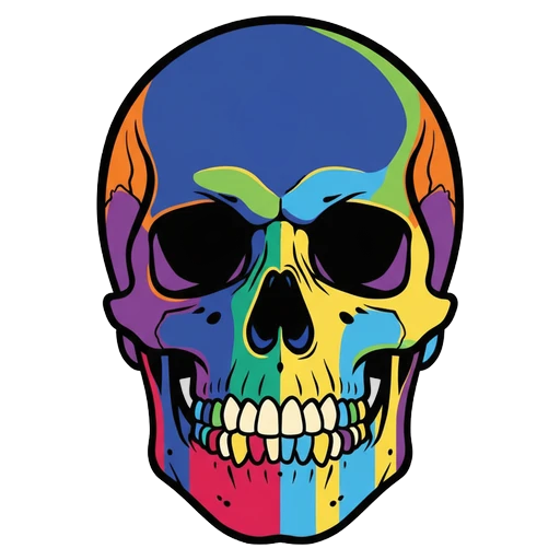skull Pop Art icon - free AI-generated pop art icon for web and app projects