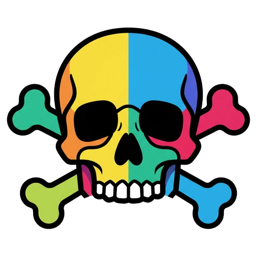 skull and crossbones Pop Art icon