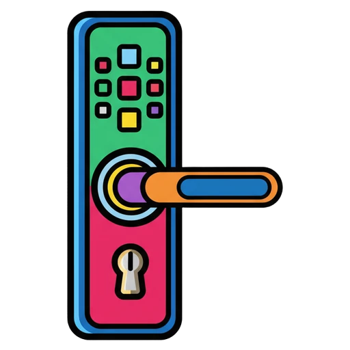 smart door lock electronic Pop Art icon - free AI-generated pop art icon for web and app projects