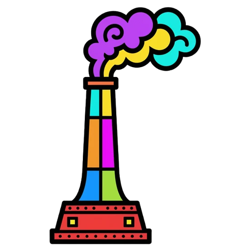 smoke stack Pop Art icon - free AI-generated pop art icon for web and app projects