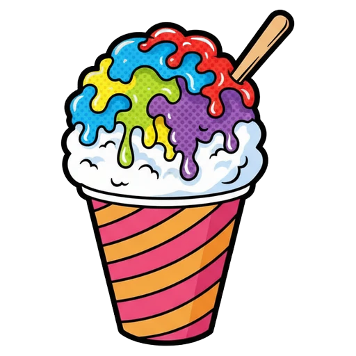 snow cone Pop Art icon - free AI-generated pop art icon for web and app projects