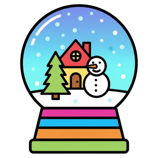 snow globe Pop Art icon