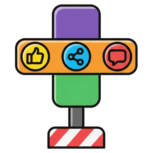 social traffic signal Pop Art icon