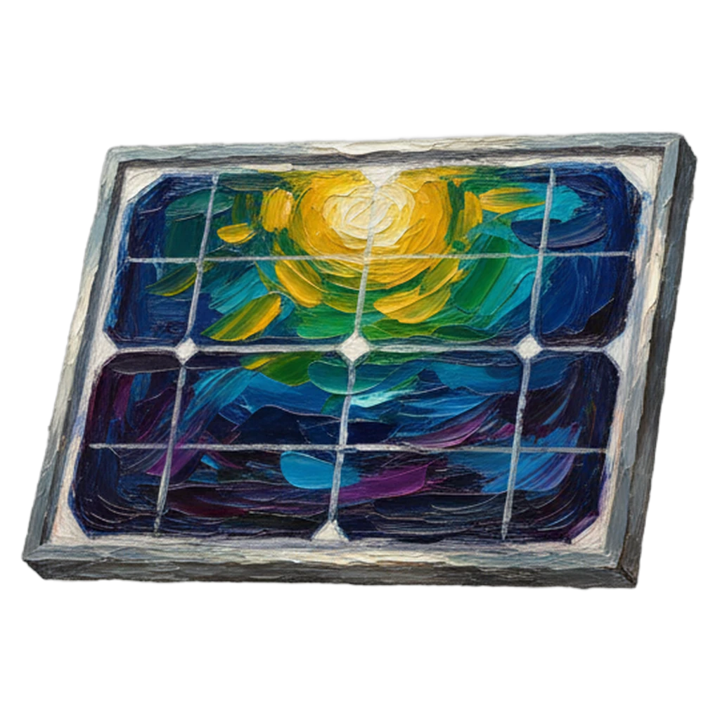 solar panel Oil Painting icon