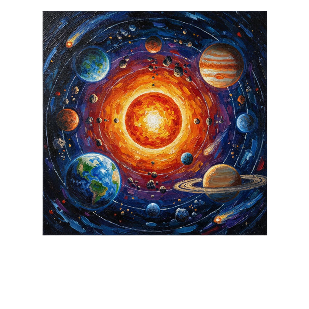 solar system Oil Painting icon