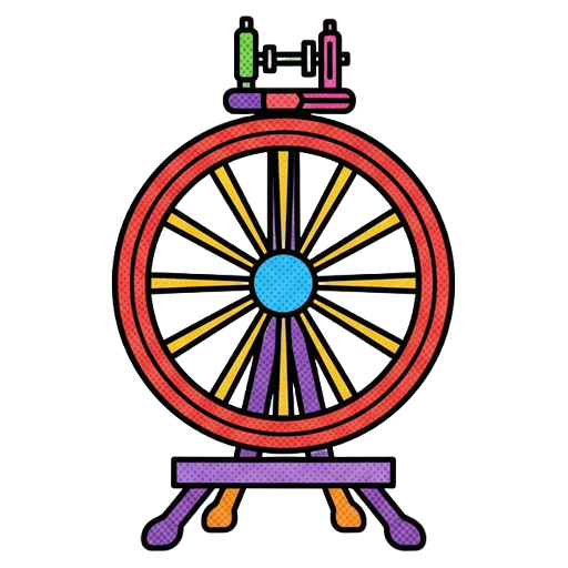 spinning wheel Pop Art icon