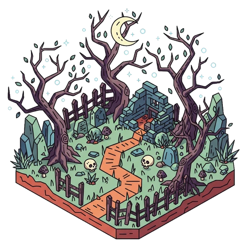 spooky forest Isometric icon