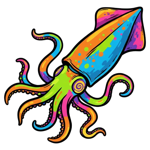 squid Pop Art icon - free AI-generated pop art icon for web and app projects