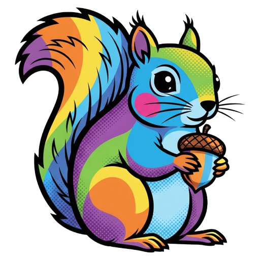 squirrel Pop Art icon - free AI-generated pop art icon for web and app projects