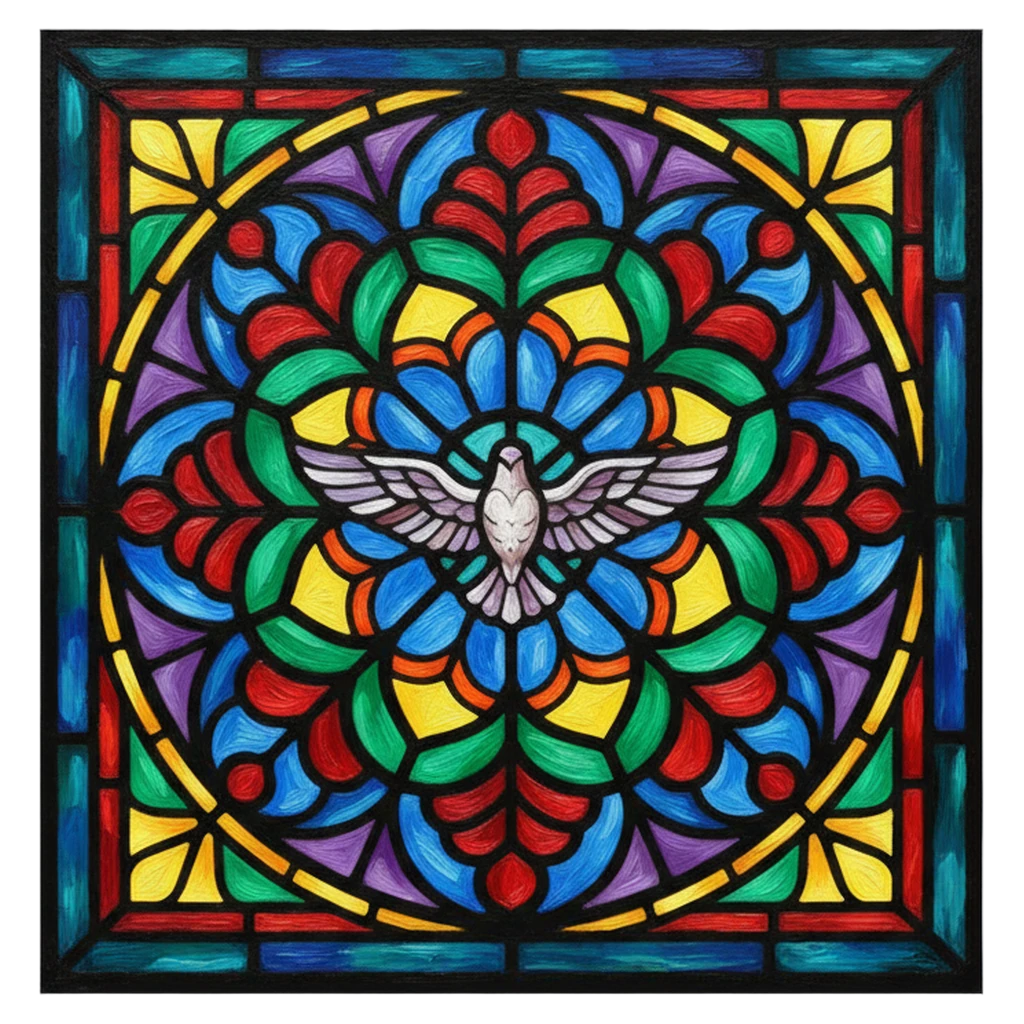 stained glass window Oil Painting icon