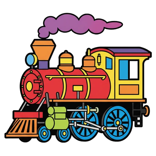 steam engine Pop Art icon