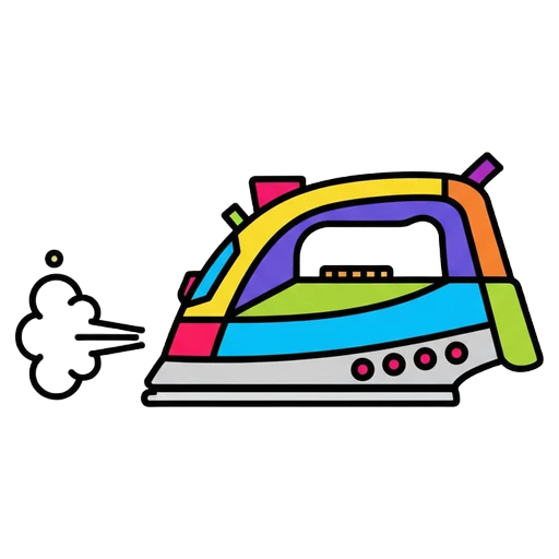 steam iron Pop Art icon