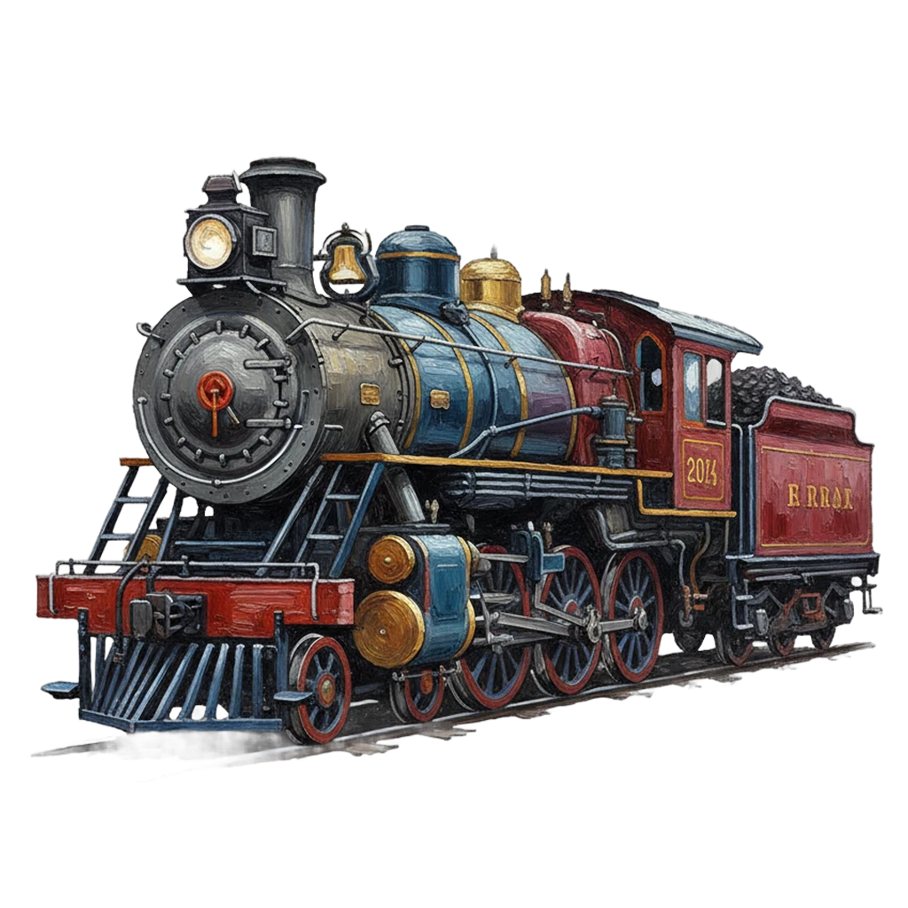 steam train Oil Painting icon