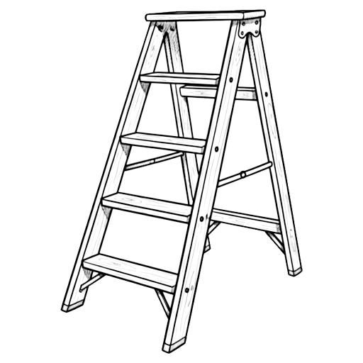 step ladder Hand Drawn icon