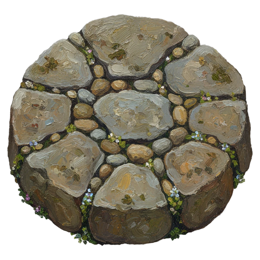 stepping stone Oil Painting icon