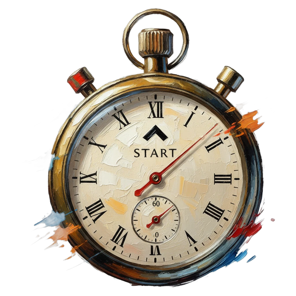 stopwatch timer race Oil Painting icon