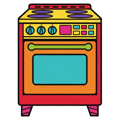 stove Pop Art icon - free AI-generated pop art icon for web and app projects