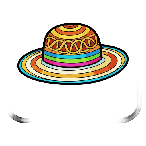 straw hat Pop Art icon