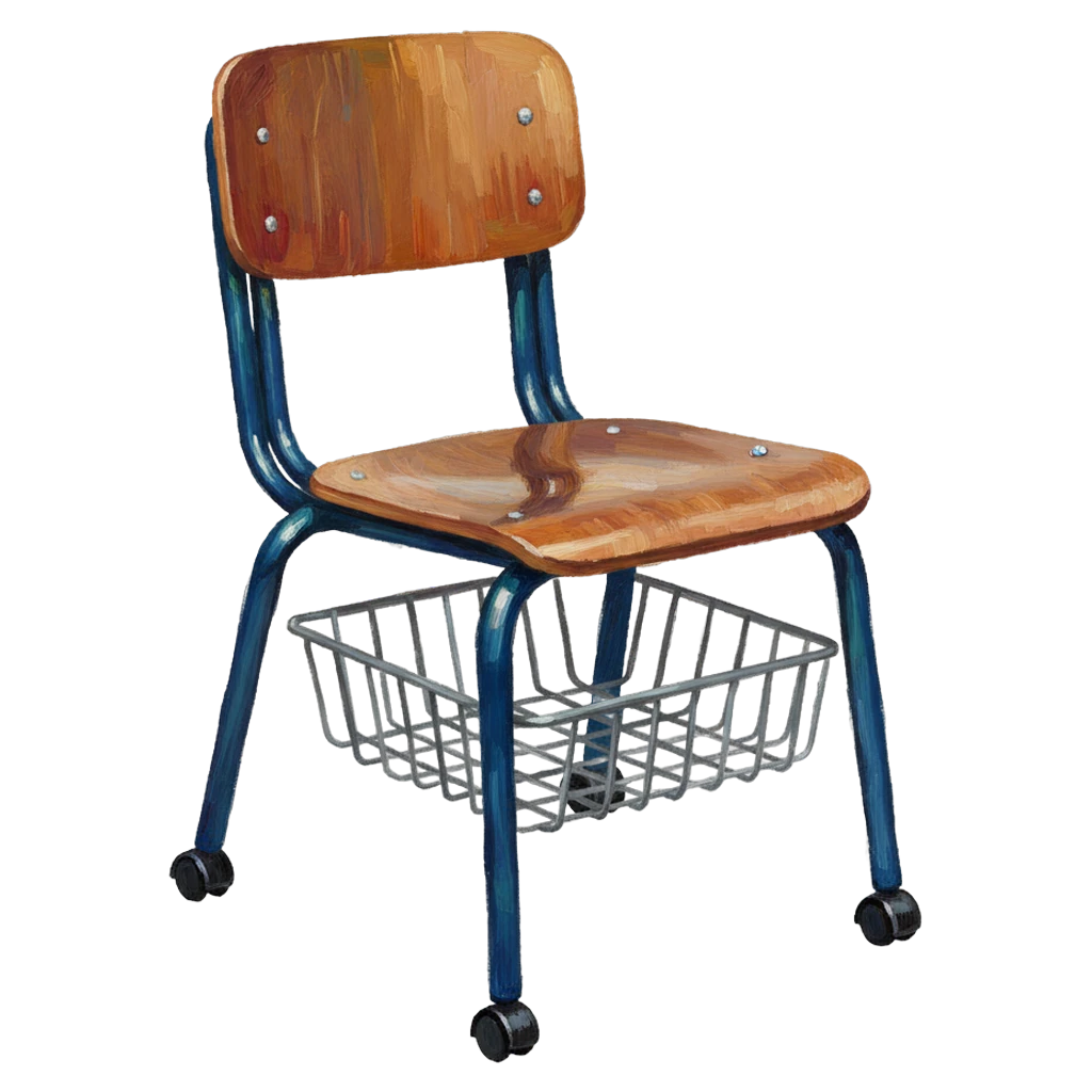 student desk chair Oil Painting icon