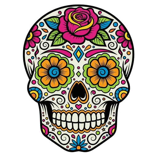 sugar skull Pop Art icon