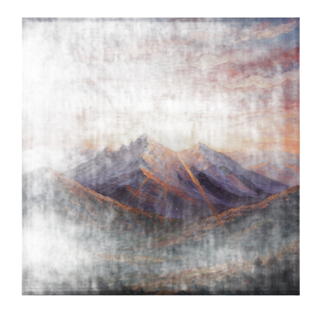 sunrise mountain horizon Oil Painting icon