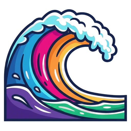 surfing wave Pop Art icon