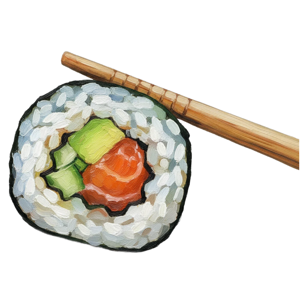 sushi roll chopsticks Oil Painting icon - free AI-generated oil painting icon for web and app projects