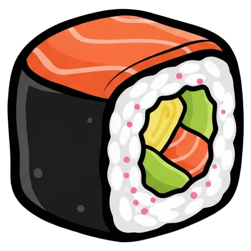 sushi roll piece Pop Art icon - free AI-generated pop art icon for web and app projects