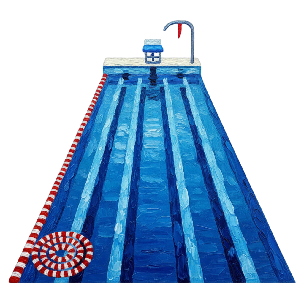 swimming pool lane Oil Painting icon - free AI-generated oil painting icon for web and app projects