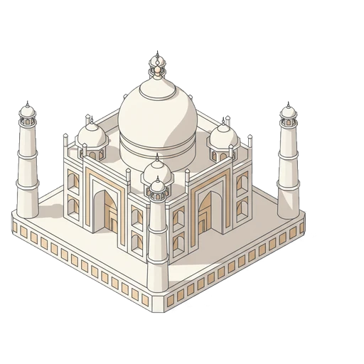 taj mahal Isometric icon