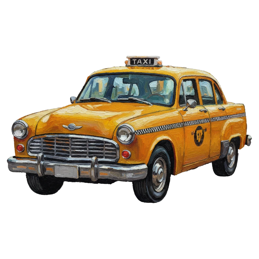 taxi cab ride Oil Painting icon
