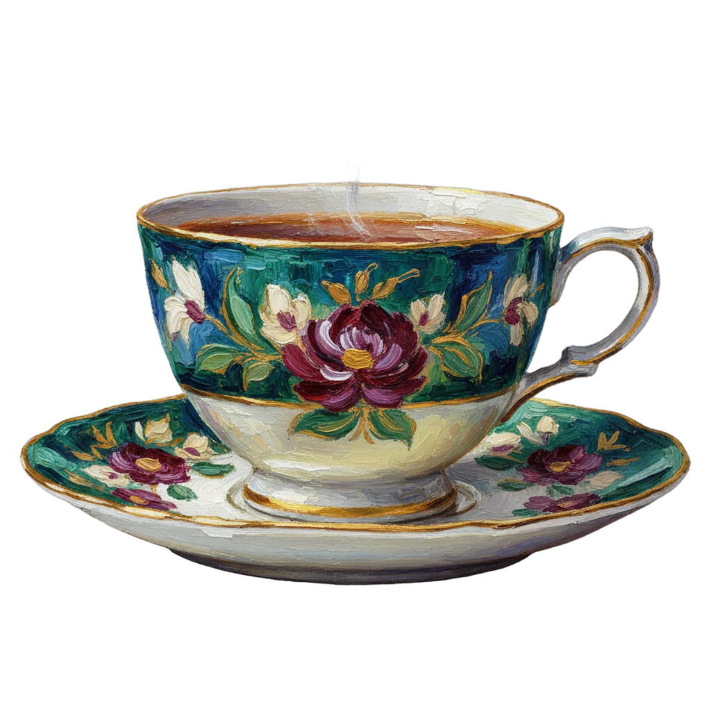 tea cup Oil Painting icon