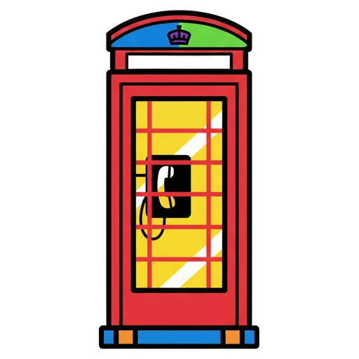 telephone booth Pop Art icon