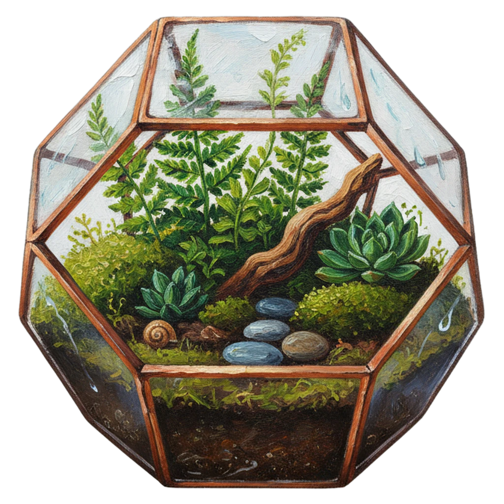 terrarium Oil Painting icon - free AI-generated oil painting icon for web and app projects