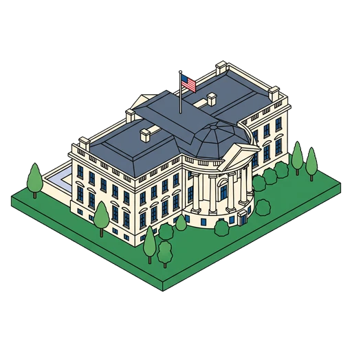 the white house Isometric icon
