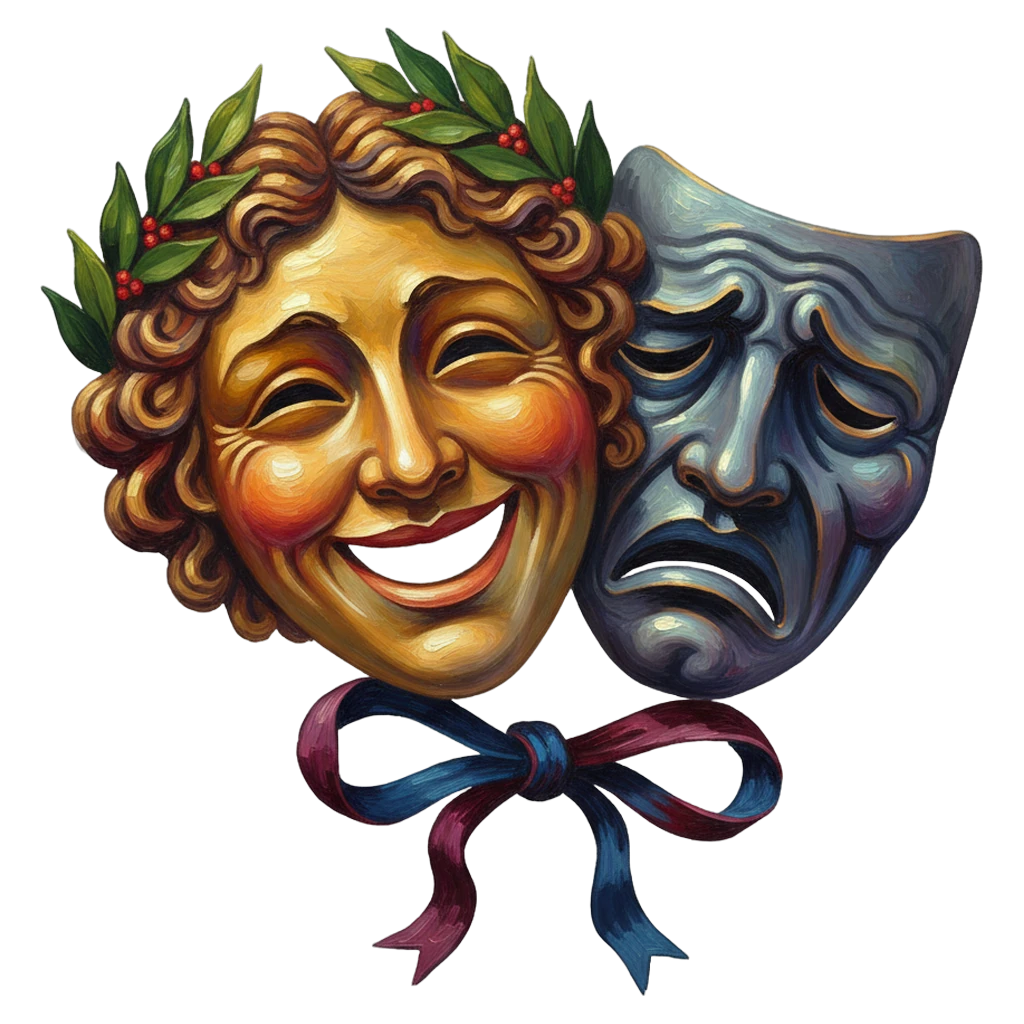 theater masks Oil Painting icon