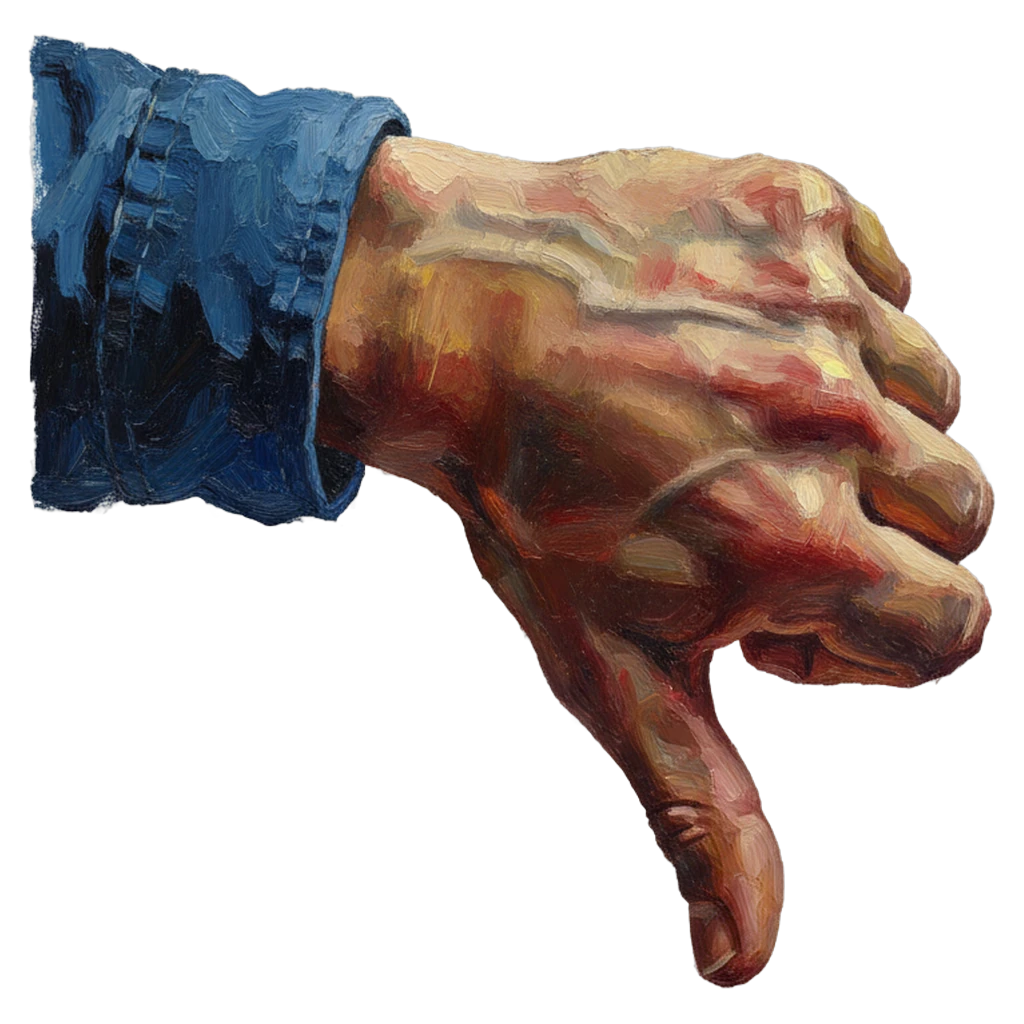 thumbs down Oil Painting icon