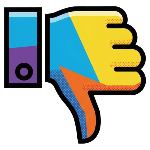 thumbs down dislike social Pop Art icon - free AI-generated pop art icon for web and app projects
